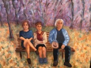 Sitting on Bench- Oil- Canvas- 20 x 20- $750.00